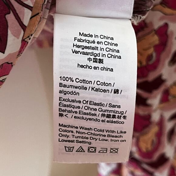 J. CREW Liberty Smocked Shirt button-back top Butterfield Poppy Size Medium - Picture 8 of 8